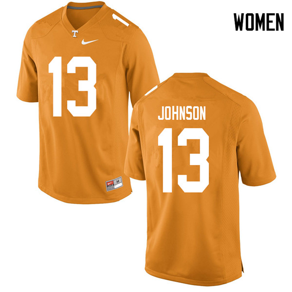 Women #13 Deandre Johnson Tennessee Volunteers College Football Jerseys Sale-Orange - Click Image to Close